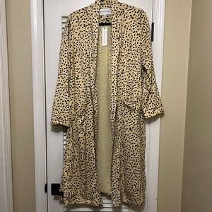 NWT Cupcakes and Cashmere Animal Print Duster Sz. M